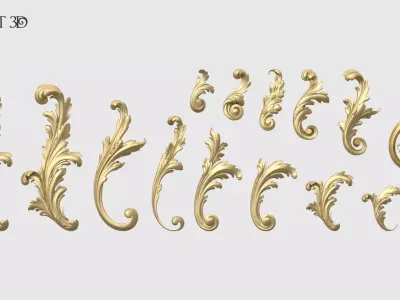Acanthus Leaves Set 3D print model