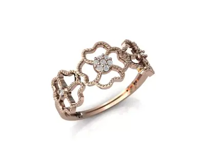 Women Ring Diamond Stone STL 3DM Lightweight Printable 3D print model 64