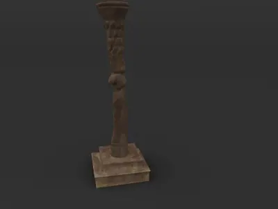 Idol B wooden candlestick 3D model