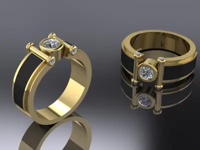 Jewelry Mens Ring Gold 3D print model shop