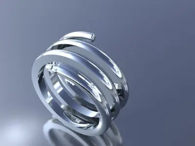 Snake Ring Gold Silver Platinum Luxury Jewelry 3D print model