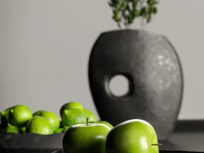 Elgen Black and Green Decoration Set 3D model