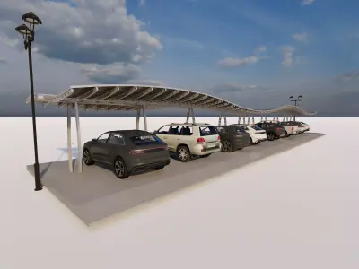Roof Parking-Parking Lot 3D model purchase