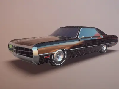 Gangster car Low-poly 3D model