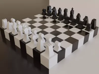 Modern chess board model 3D model