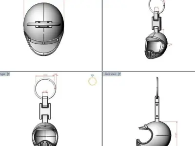 Keychain motorcycle helmet Trinket 3D print model