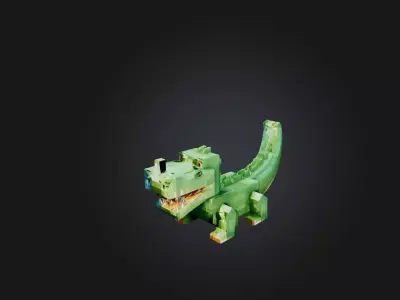 Voxel Crocodile Low-poly 3D model purchase