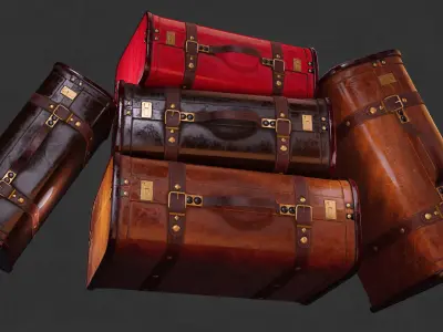 Vintiquewise Vintage Luggage Suitcase Low-poly 3D model