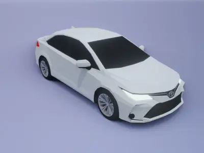 Toyota Corolla low poly 3D model Low-poly 3D model