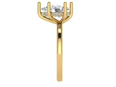 Pear shape solitare with under halo 3D print model purchase