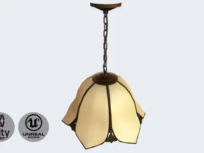 Vintage ceiling hanging lamp Low-poly 3D model
