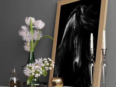 Decorative set with tulips 3D model