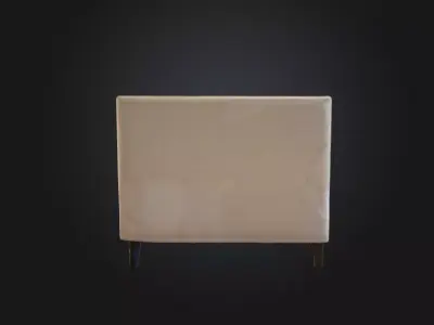 Cream Upholstered Bed 3D print model
