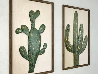 Metal Cactus Sculptures 3D model