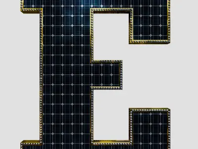 Solar Panel Letter - E 3D model