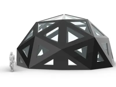 Geodesic Dome with Dynamic Perforations 3D model