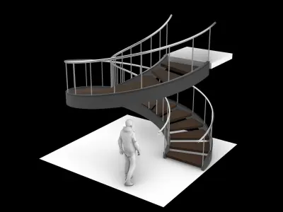 Spiral Staircase v1 Architectural Stairs 360 3D model