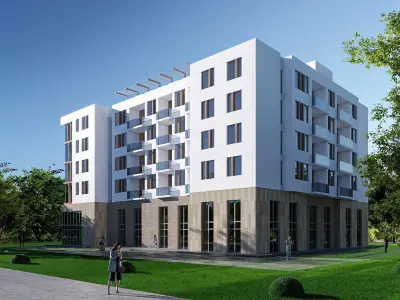 apartment building Low-poly 3D model