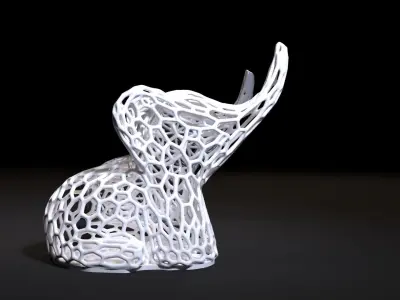 Elephant decor voronoi 3D print model