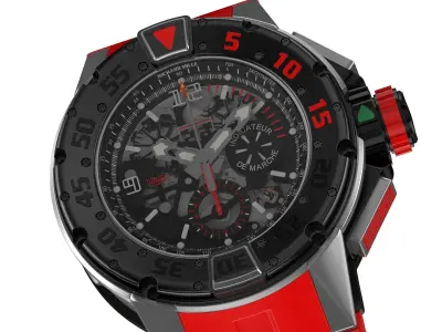 Richard Mille RM 032 Red Luxury Watch 3D model