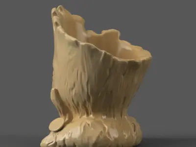 Cute groot Character Planter 3D STL File for Home Decor 3D print model