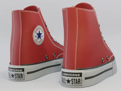 Basketball Leather Shoes Converse All Star  Red 3D model