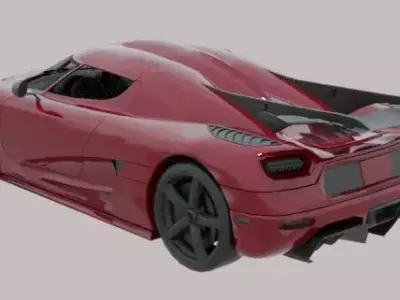 High Performance Red Sports Car  Realistic 3D Model 3D model