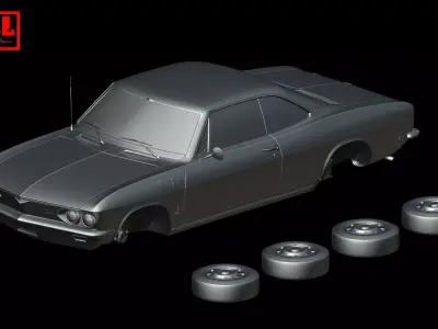 Chevrolet Corvair Monza Sport Sedan 1969 3D print model
