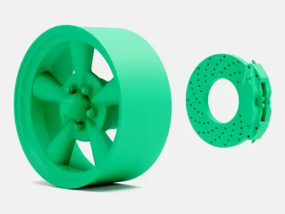 15x7 Pacer Supreme Wheel and Brake 3D print model