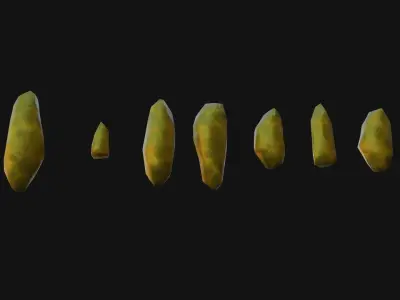 yellow crystals Low-poly 3D model