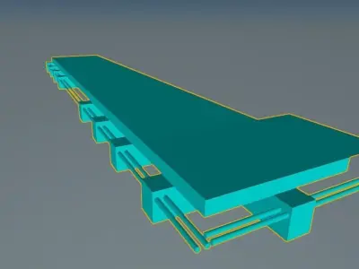 3D REALISTIC CONVEYOR steel beam 3D model
