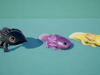 Aksolotl Low-poly 3D model