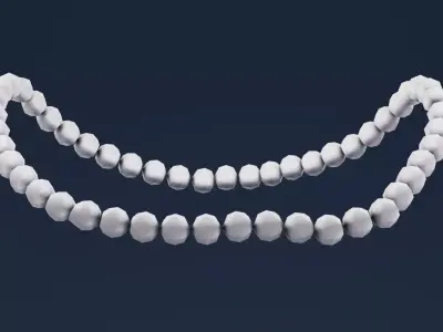 Pearls Necklace  Low-poly 3D model