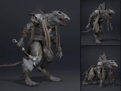 Mist Barbarian Arm1 Low-poly 3D model