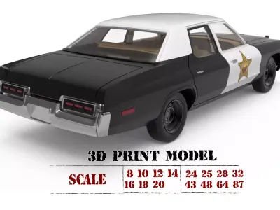 1974 Car Monaco Sedan with Police Package 3D print model