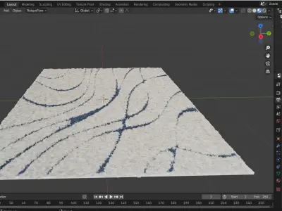 Low wool carpet 3D model Low-poly 3D model