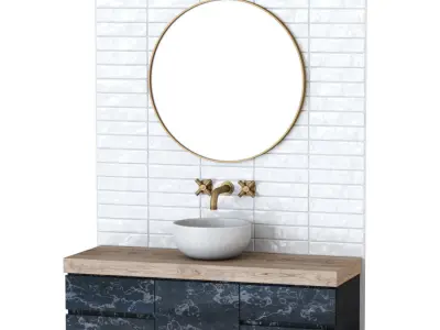 Furniture set for bathroom B2  3D model