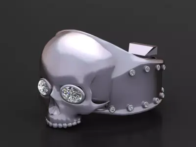 Diamond Skull Ring  3D print model