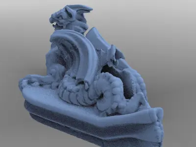 Winged Dragon statue Fantasy 3D model 3  3D model