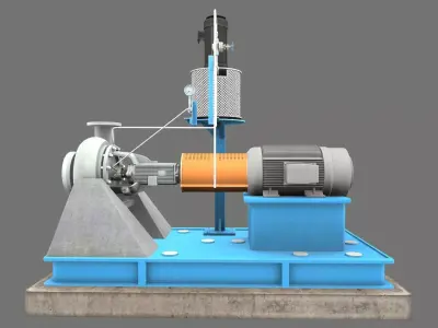 Electric Centrifugal Water Pump Low-poly 3D model