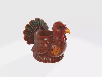 Thanksgiving Turkey Mug Planter 3D Printed Turkey Cup 3D print model