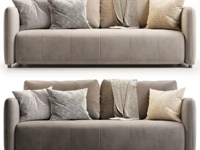 Brent Divan Brent Velvet Stone 3D model