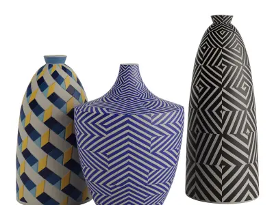Cody Hoyt Geometric Ceramic Vase Collection 3D model