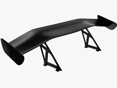 Carbon fiber Car Spoiler Low-poly 3D model