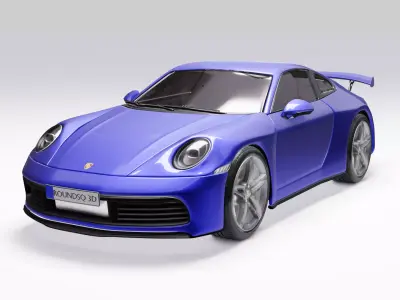  Porsche 911 Low-poly 3D model