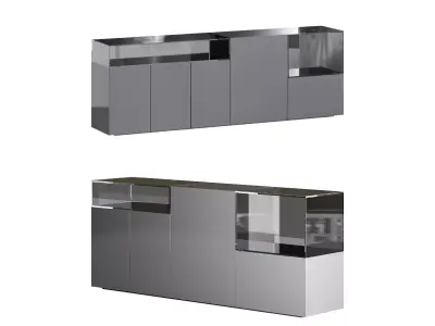 Black glass sideboard 3D model