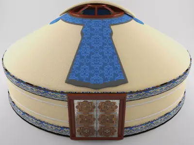 Mongolian Ger Low-poly 3D model