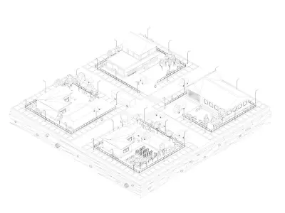 Cartoon Low Poly City Suburbs Low-poly 3D model