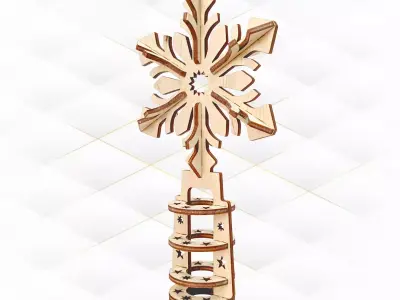 Christmas Tree Topper laser cut design 3D print model