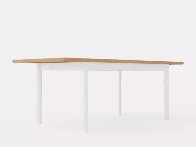 Nice Dining table 210 white Low-poly 3D model
